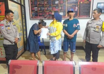 IPDA H. Matondang dan Bhabinkamtibmas Kelurahan Sukadame Aiptu P. Simanjuntak menyelesaikan percobaan pencurian dengan problem solving