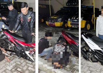 Timsus Dayok Mirah saat penindakan sepedamotor knalpot brong