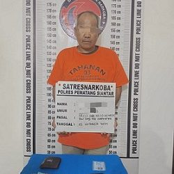 Tersangka JS dan barang bukti 