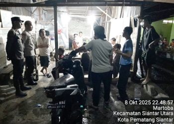 ersonil piket Polsek Siantar Utara gerak cepat melakukan pengecekan di Jalan Siak