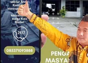 Ketua Komisi 1 DPR Medan Reza Pahlevi Lubis S Kom mengapresiasi Satpol PP Kota Medan membuka layanan pengaduan (Call Center). (Foto Ist)