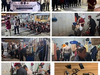 Lapas TBA Bersama Polres Tanjungbalai Razia Kamar Hunian Warga Binaan