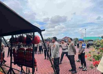Kapolda Sumut Irjen Pol. Whisnu Hermawan Februanto, S.I.K. M.H unjungan kerja sekaligus memberikan arahan kepada seluruh personel Ditsamapta Polda Sumut. (Foto Ist)