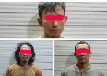 Tiga pengedar sabu di kawasan Jalan Puskesmas, Gang Jambu, Kelurahan Sunggal, Kecamatan Medan Sunggal yang ditangkap polisi. (Foto Ist)