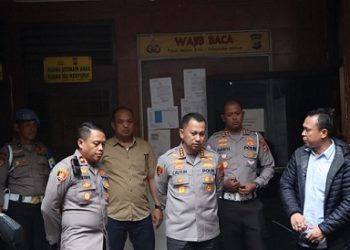 Kapolrestabes Medan, Kombes Pol Dr. Jean Calvijn Simanjuntak, SIK, MH kunjungan kerja ke Polsek Medan Area, Jalan Semeru, Pusat Pasar, Medan Area. (Foto Ist)