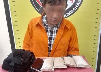 Pengedar ganja, yang ditangkap tim Polres Humbahas di Jalan Dolok Sanggul–Siborongborong, Nagasaribu. (Foto Ist)