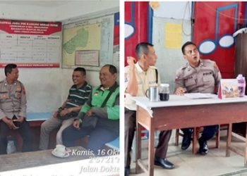 Personil Satuan Binmas Polres Pematangsiantar menggelar patroli sambang kamtibmas dan silahturahmi kepada masyarakat