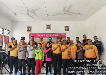 Polsek Tanah Jawa Gelar Syukuran Jabatan Baru dan Sambut Personil