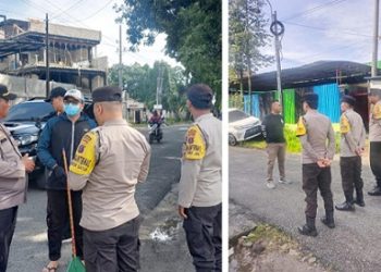 Personil Polsek Siantar Martoba melaksanakan pengamanan Kegiatan Rawat Bumi dan Pembersihan Jalan 