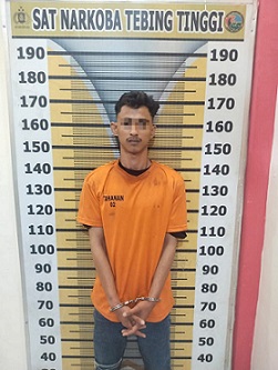 Tersangka A ditahan di Polres Tebing Tinggi