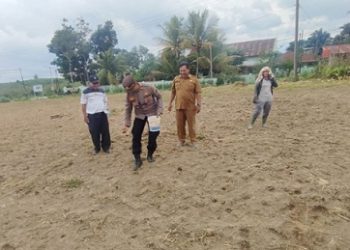 Kanit Binmas IPTU Marbudi dan Bhabinkamtibmas BRIPKA Sunandar sambang sekaligus ikut serta membantu warga Pendeta Panjaitan sedang tanam jagung di Tojai Lama