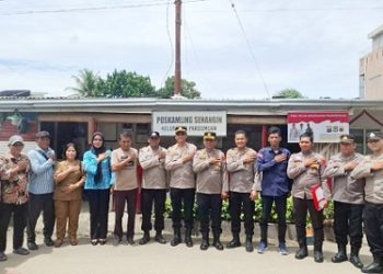 Kasat Binmas IPTU Maxi J. Manurung SH Dampingi Tim Supervisi Dit Binmas Polda Sumut Penilaian Pos Satkamling Jalan Senangin