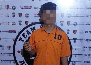 Pelaku Begal Di kawasan Simpang Sicanang, Kecamatan Medan Belawan yang ditangkap Polres Pelabuhan Belawan. (Foto Ist)