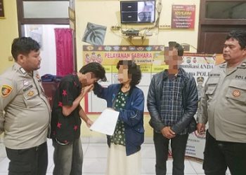 personil piket penjagaan dan Bhabinkamtibmas selesaikan keributan keluarga di jalan Merpati, Kelurahan Sipinggol Pinggol Kecamatan Siantar Barat Kota Pematngsiantar dengan problem solving