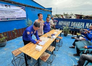 Satpolairud Polres Tanjungbalai Bersama DPC HNSI dan Wak Yung Deklarasi Tolak PMI Non Prosedural