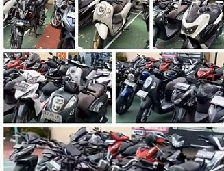 Sebanyak 41 unit sepeda motor diamankan dari sebuah rumah di Kecamatan Medan Perjuangan oleh Polsek Medan Timur. (Foto Ist)