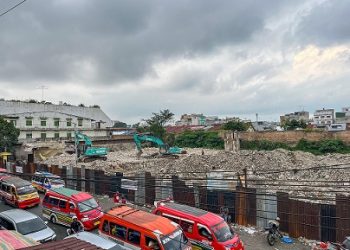 Proses perobohan Gedung IV Pasar Horas di Jalan Merdeka sudah mencapai 95 persen