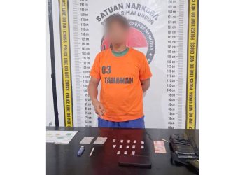 Tersangka Timbul Halasan Ambarita dan barang bukti sudah diamankan di Polres Simalungun