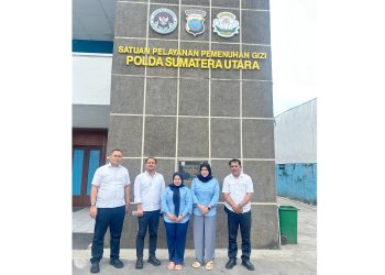 Kanit 4 Subdit Ekonomi Kompol Jonel Situmorang bersama IPDA Suratmo Manik, Aipda Mindo Pasaribu dan Brigadir Arif Sidauruk monitoring SPPG Polda Sumut