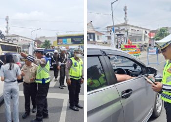 Personil Sat Lantas saat gelar razia Gabungan Kepatuhan PKB Tahun 2025