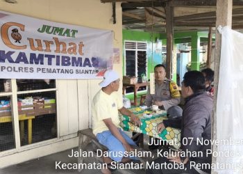 Polsek Siantar Martoba Jumat Curhat Kamtibmas di Kelurahan Pondok Sayur