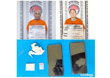 Tersangka Pasutri S dan AA beserta barang bukti diamankan di Sat Resnarkoba Polres Siantar