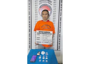 Tersangka MS alias Jangkis dan barang bukti