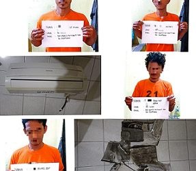 Keempat pelaku pencurian dan barang bukti
