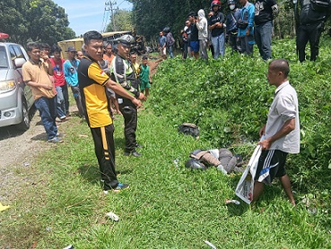 Jenajah Nanang Indra saat masih di TKP