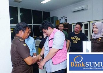 Kejati Sumut menahan LPL yang merupakan Analis Kredit pada Bank Sumut Cabang Pembantu Krakatau, Medan. (Foto Ist)