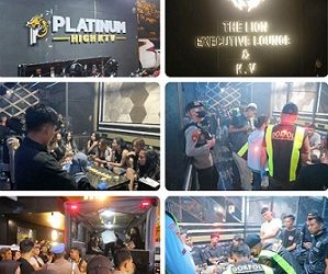 Polda Sumut saat Razia di Platium High KTV, dan Lion KTV & Executive Lounge yang berlokasi di Komplek Mega Com, Jalan Kapten Muslim Dalam, Kecamatan Medan Helvetia. (Foto Ist)