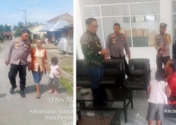 Kapolsek Siantar Marihat AKP Doni Simanjuntak SH respon cepat bantu warganya Ibu Mika Br. Pasaribu