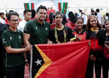 Gubernur Sumut Muhammad Bobby Afif Nasution bersama atlet Timor Leste. (Foto Ist)