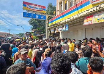 Salah satu swalayan gerai modern di Sibolga yang dijarah. (Foto Ist)