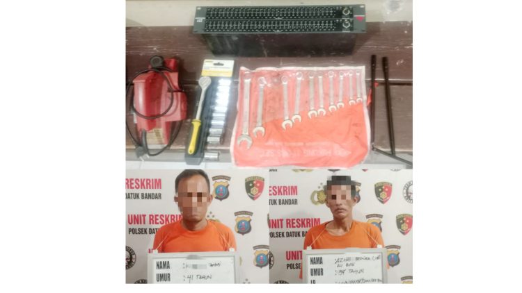 Kedua tersangka AA dan KF beserta barang bukti