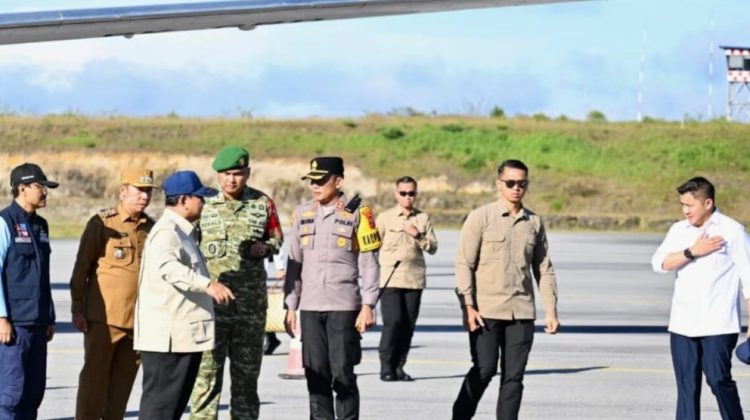 Presiden Prabowo Subianto tiba di Kabupaten Tapanuli Tengah, Provinsi Sumatra Utara (Foto Ist)
