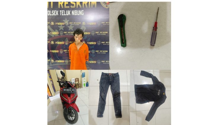 Pelaku Curanmor D dan barang bukti