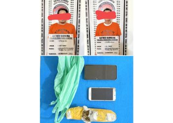 Kedua tersangka S dan I beserta barang bukti