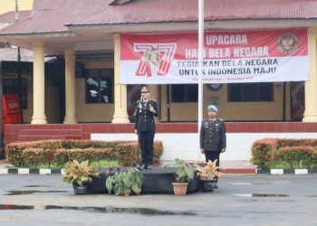 Kapolres Pematangsiantar AKBP Sah Udur T.M. Sitinjak SH. SIK. MH Pimpin Upacara Bela Negara ke 77 Tahun 2025