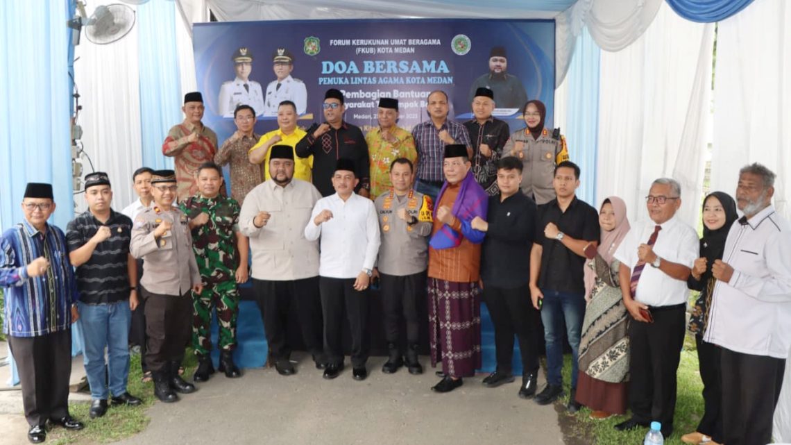 Kapolrestabes Medan Kombes Pol Dr. Jean Calvijn Simanjuntak, S.I.K. M.H hadiri kegiatan Doa Bersama Lintas Agama Kota Medan. (Foto Ist)