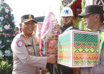 Kapolres Simalungun AKBP Marganda Aritonang, SH, SIK, MM bersama Forkopimda saat kunjungi Pos Pam
