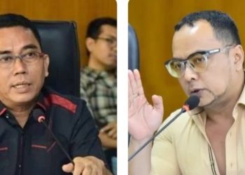 Ketua Komisi 4 DPRD Medan Paul Mei Anton Simanjuntak dan Renville P Napitupulu. (Foto Ist