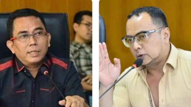 Ketua Komisi 4 DPRD Medan Paul Mei Anton Simanjuntak dan Renville P Napitupulu. (Foto Ist
