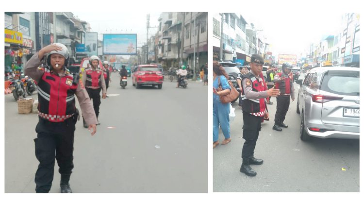 Padal 1 IPDA Vernando P. Sinaga bersama Tim pencet saat penguraian kemacetan