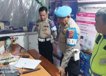 Personil Propam Polres Pematangsiantar Dampingi Tim Bid Propam Polda Sumut Cek Pospam III Jalan Sutomo - Pantoan