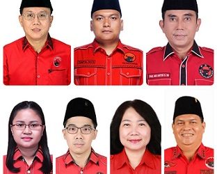 Jajaran struktur pengurus DPC PDI Perjuangan Kota Medan 2025-2030 dipimpin Hasyim SE yang dilengkapi kehadiran Paul Mei Anton Simanjuntak, Tumpal Napitupulu dan Dr. Dra. Lily, MBA, MH. (Foto Kolase Jurnalx.co.id)