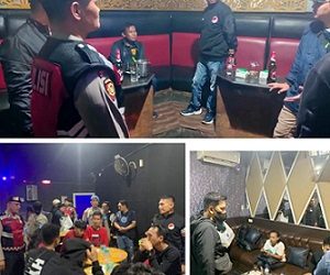Kasat Resnarkoba AKP Irwanta Sembiring SH. MH saat pimpin razia Tempat Hiburan Malam 
