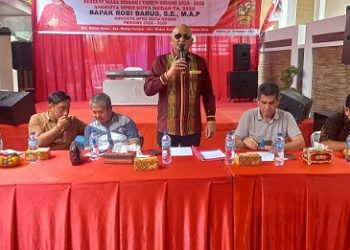 Anggota DPRD Kota Medan, Robi Barus SE MAP pada pelaksanaan Reses IV masa persidangan I Tahun Sidang 2025-2026 TA 2025 di Jalan Laboratorium III / Kompleks River Valley, Kelurahan Kesawan, Medan Barat (Foto Ist)