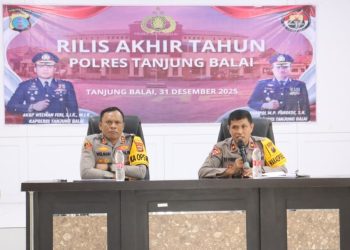 Kapolres Tanjungbalai AKBP Welman Feri, SIK, MIK pimpin langsung penggelaran rilis akhir tahun 2025