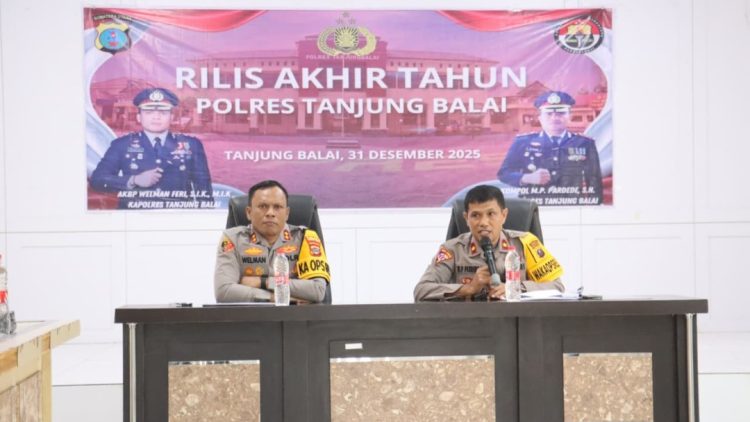 Kapolres Tanjungbalai AKBP Welman Feri, SIK, MIK pimpin langsung penggelaran rilis akhir tahun 2025